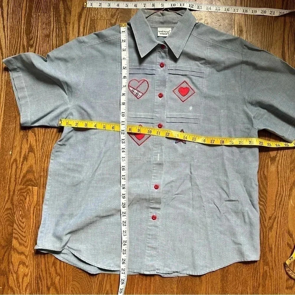 Napa Valley Chambray Heart ❤️ & Stars ⭐️ Top - Picture 4 of 7